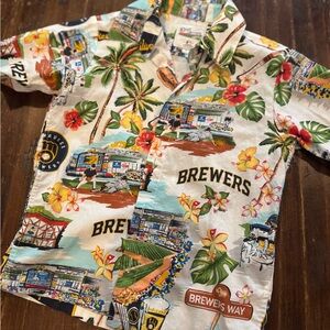 Milwaukee Brewers Kids Hawaiian Shirt - Size Small